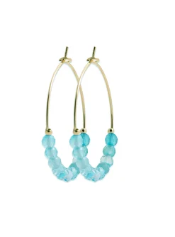 Créoles Brillaxis perles quartz turquoise