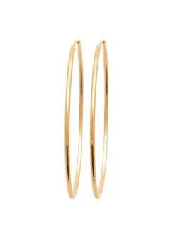 Créoles Brillaxis plaqué or fil rond 1.5 mm 50mm