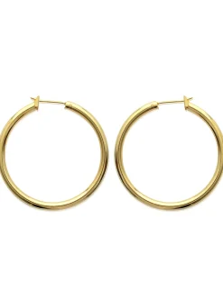 Créoles Brillaxis plaqué or fil rond 3 mm_x005f_x000D_Diamètre 40 mm
