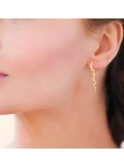 Créoles Brillaxis plaqué or serpent