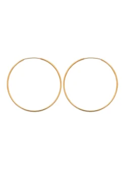 Créoles Brillaxis plaqué or fil rond 1.5 mm 50mm