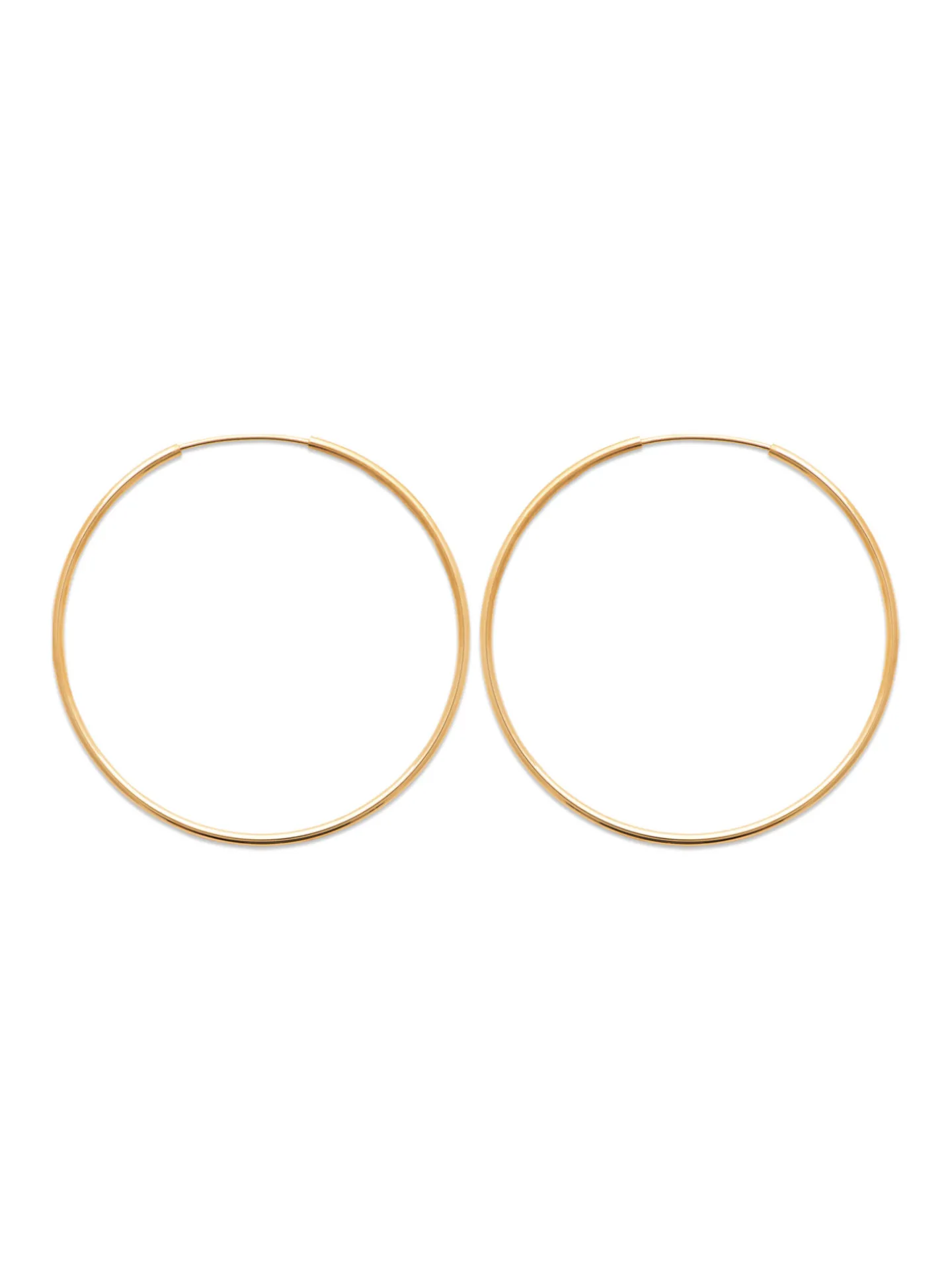 Créoles Brillaxis plaqué or fil rond 1.5 mm 50mm