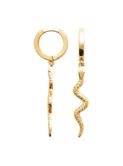 Créoles Brillaxis plaqué or serpent