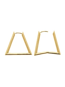 Créoles Brillaxis plaqué or triangle