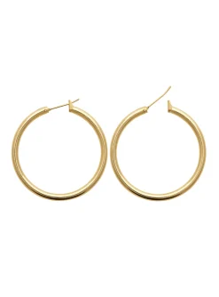 Créoles Brillaxis plaqué or fil rond 3 mm_x005f_x000D_Diamètre 40 mm