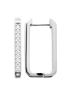Créoles Brillaxis rectangulaires argent rhodié OZ