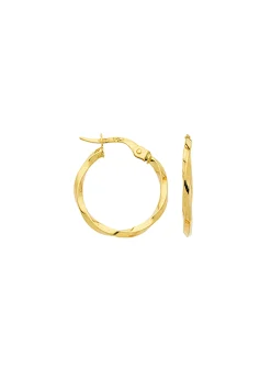Créoles Brillaxis torsadées or jaune 9 carats 15mm