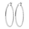 Créoles Brillaxis torsadées en argent rhodié 30mm
