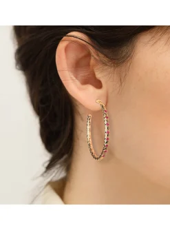 Créoles Les Georgettes Joyau dorées et oz rosesCollection Les Intemporels