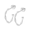 Créoles Lotus Silver torsadées argent