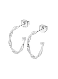 Créoles Lotus Silver torsadées argent