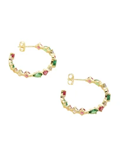 Créoles ouvertes Agatha Astre multicolores
