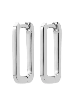 Créoles rectangulaires argent
