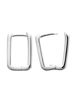 Créoles rectangulaires argent
