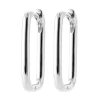 Créoles rectangulaires Brillaxis argent rhodié 23mm