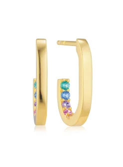 créoles Sif Jakobs CAPIZZI PICCOLO_x005f_x000D_argent plaqué or et oxydes multicolores