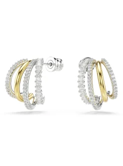 Créoles Swarovski Hyperbola plaqué blanc et doré