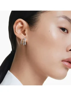 Créoles Swarovski Hyperbola plaqué blanc et doré