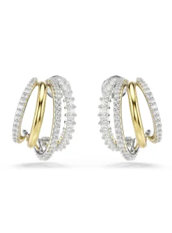 Créoles Swarovski Hyperbola plaqué blanc et doré