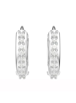 Créoles Swarovski Matrix argentées format mini