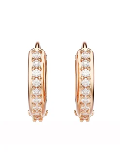 Créoles Swarovski Matrix rosées format mini