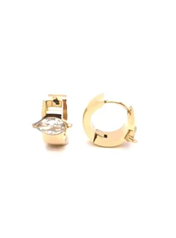 Créoles Zag Bijoux acier doré oxyde navette