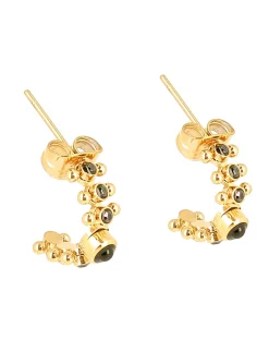 Créoles Zag Bijoux Lova onyx oxydes noirs