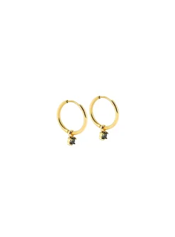 Créoles Zag Bijoux Shinny acier doré oxyde noir