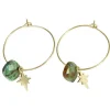 Créoles Zag Bijoux étoile et turquoise africaine