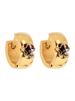 Créoles Zag Bijoux étoile oxyde noir