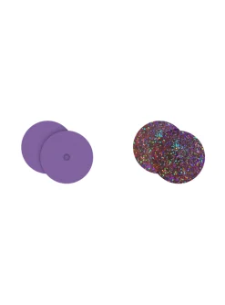 Cuir boucles d'oreilles Les Georgettes 16 mm_x005f_x000D_papillon et paillettes