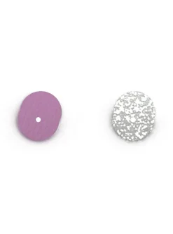 Cuir boucles d'oreilles Les Georgettes mauve/argenté_x005f_x000D_16mm