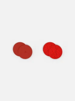 Cuir boucles d'oreilles Les georgettes_x005f_x000D_rouge passion/glamour 16mm