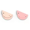 Cuir boucles d'oreilles 30MM Jasmin/Rose métal