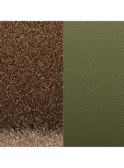 Cuir collier Les Georgettes 30mm_x005f_x000D_bronze paillettes / vert de gris