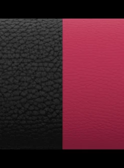 Cuir collier Les Georgettes noir/magenta 25mm