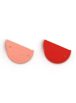 Cuir créoles Georgettes barbe à papa/rouge acidulé_x005f_x000D_30mm