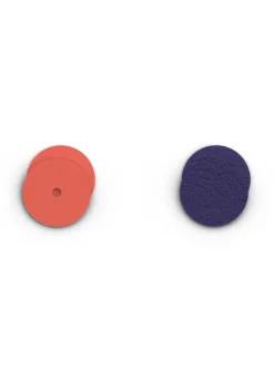Cuir dormeuses Les Georgettes Corail/Marine 16mm