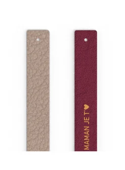 Cuir manchette Les Georgettes dragée/grenadeFête des mères 14mm
