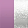 Cuir rond boucles Les Georgettes mauve/argenté 25mm