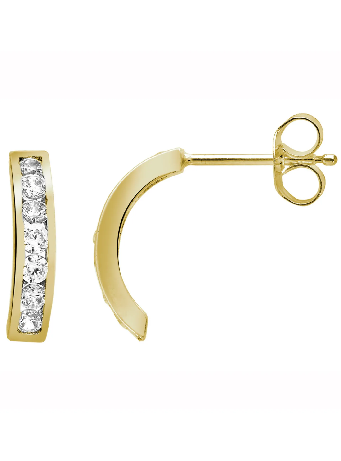 Demi créoles Brillaxis or jaune 9 carats oxydes