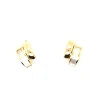 Demi-créoles Zag Bijoux acier doré nacre