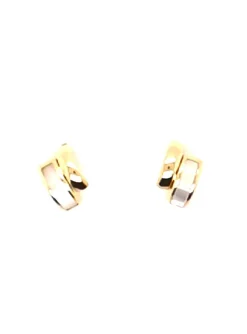 Demi-créoles Zag Bijoux acier doré nacre