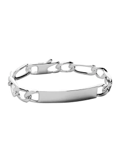Gourmette Brillaxis en argent Rhodié