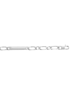 Gourmette Brillaxis en argent Rhodié
