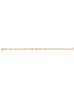 Identité bébé grain de café or 18 carats bicolore