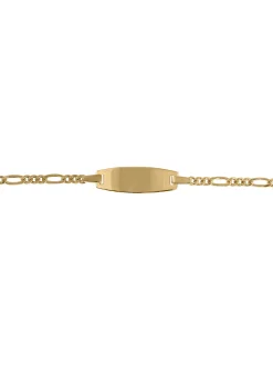 Identité bébé or jaune 9 carats maille alternée 3/1
