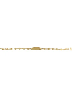 Identité bébé or jaune 9 carats ovale/grain de café