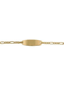 Identité bébé or jaune 9 carats maille alternée 3/1