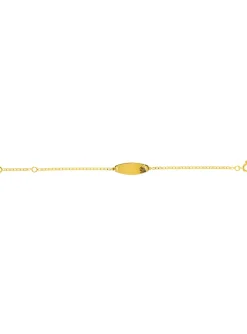 Identité bébé ovale étoile maille marine or 9 carats